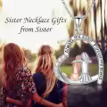 TOUPOP Sterling Silver Heart Sisters Pendant Necklace-0-2