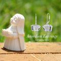 wholesale 925 Sterling Silver Accordion Shape Drop Earrings Music Instrument  for Her-0-1