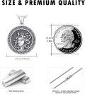 wholesale 925 Sterling Silver Medusa Head Pendant Necklace with Greek Key Pattern and Snake Hair Design for Men Women -0-4