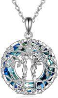 wholesale 925 Sterling Silver Blue Crystal Tree of Life Necklace - Elegant Sister Gift for Birthday, Friendship, Women-0-0