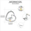 wholesale 925 Sterling Silver Duck in Heart Pendant Necklace with Cubic Zirconia Gifts for Women-0-2
