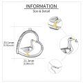 wholesale 925 Sterling Silver Duck in Heart Pendant Necklace with Cubic Zirconia Gifts for Women-0-2