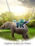 wholesale TOUPOP Elephant Necklace For Women Sterling Silver Cute Elephant Abalone Shell Pendant Necklace Running Elephant Good Luck Jewelry Gifts For Women -0-4