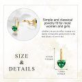wholesale 14K Gold Heart-Shaped Green Stone Leverback Dainty Earrings-0-5
