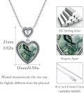 wholesale 925 Sterling Silver Heart Green Jasper Pendant Necklace for Women - I Love You to the Moon Gift-0-4