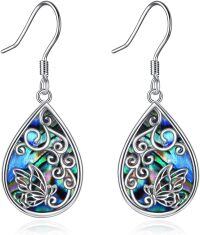 wholesale 925 Sterling Silver Abalone Shell Butterfly Teardrop Drop Earrings For Women-Butterfly earrings