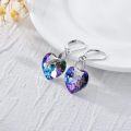 wholesale 925 Sterling Silver Purple Crystal Angel Wing Heart Drop Earrings-0-2