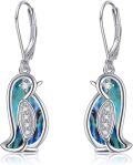 wholesale Sterling Silver Cubic Zirconia Penguin Stud Earrings for Women Christmas Gifts-0-13