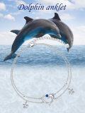 wholesale TOUPOP Anklet For Women Moonstone Sea Turtle Anklet Bracelet Sterling Silver Adjustable Foot Anklet Fine Jewelry Ocean Beach Gifts For Women (dolphin Anklets 9+2inch) -0-4