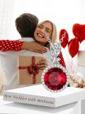wholesale TOUPOP Rose Necklace For Women 925 Sterling Silver Necklace For Her Rose Gift For Wife Ruby Necklace For Women Valentine's Day Gift For Her Birthday Gift For Her Wife Girlfriend Sister Mom -0-2