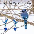 wholesale 925 Sterling Silver Blue Hummingbird Heart Pendant Drop Earrings s for Women-0-3
