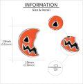 wholesale 925 Sterling Silver Orange Jack-o'-Lantern Studs Halloween Earrings for Women and Girls-0-4