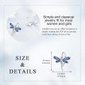 wholesale 925 Sterling Silver Blue Enamel Dragonfly Stud Earrings with Cubic Zirconia for Women Girls  48x36mm-0-3