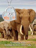wholesale 925 Sterling Silver Elephant Family Pendant Necklace with 1-5 Cubs Mothers Day Gifts for Women-0-5