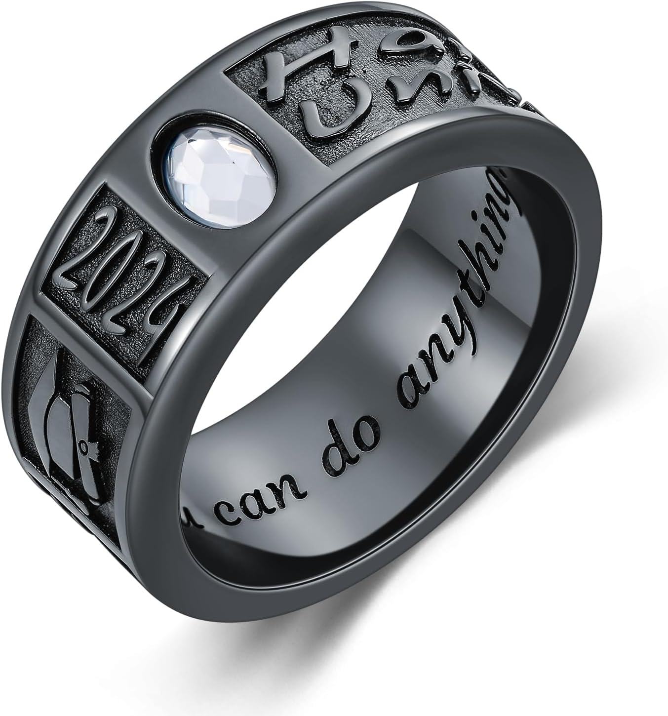 Sterling Silver 0 1 2 3 Gem Men s Graduation Class Ring 4 5 6 7 9 5mm-Width 9.5mm-1 Oval 4x6mm-One Pattern # 3