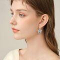 wholesale 925 Sterling Silver Blue Crystal Butterfly Drop Earrings for Women-0-2