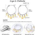 wholesale 925 Sterling Silver & Gold Plated Stars Charm Hoop Earrings for Women-0-3