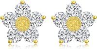 wholesale 14K Gold Flower Diamond Stud Earrings - Gift for Her-Stud