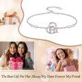 TOUPOP Sterling Silver Heart Bracelet with Stone Gifts For Sister-0-2