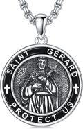 wholesale 925 Sterling Silver Saint Gerard Protect Us Pendant Necklace  Religious Jewelry for Men-0-0