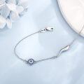 wholesale 925 Sterling Silver Evil Eye Bracelet with Italian Horn Blue Evil Eye Good Luck Jewelry for Women-0-2