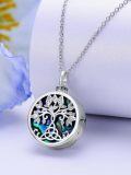 wholesale 925 Sterling Silver Tree of Life Abalone Shell Cremation Keepsake Pendant Necklace with Funnel and Fill Tool - Always in My Heart-0-1