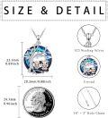 wholesale 925 Sterling Silver Blue Crystal Tree of Life with Cows Pendant Necklace for Mother and Daughter-0-5