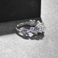 wholesale  Sterling Silver Birthstone Adjustable Open Ring for Women -0-1
