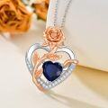 wholesale  Sterling Silver Rose Quartz Heart Pendant Necklace for Women -0-10