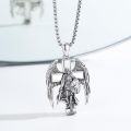 wholesale 925 Sterling Silver Saint Michael Angel Warrior Shield Necklace Pendant  for Men & Women -0-1
