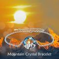 wholesale 925 Sterling Silver Mountain Sunrise Pendant Bracelet With Blue Swarovski Crystal-0-4