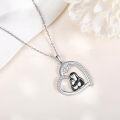 wholesale 925 Sterling Silver Heart-Shaped Penguin Family Pendant Necklace with Snowflake Design and Cubic Zirconia Stones - Gifts for Her-0-2