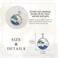 wholesale 925 Sterling Silver Blue Enamel Palm Tree & Wave Pendant Necklace for Women-0-5