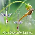 wholesale 925 Sterling Silver Cross With Rainbow Gemstones And Dragonfly Design-0-2