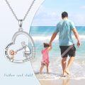 TOUPOP Sterling Silver Heart Pendant Mother Necklace-0-2