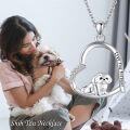 wholesale 925 Sterling Silver Shih Tzu Heart Pendant Necklace Animal Jewelry Birthday Gifts for Women-0-4