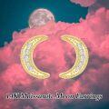wholesale 14K Gold Moissanite Celestial Moon Stud Earrings, Hypoallergenic Nickel-Free, Gift for Her-0-4