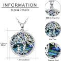 wholesale 925 Sterling Silver Abalone Shell Tree of Life with Cross Pendant Necklace Gift for Women-0-5