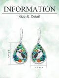 wholesale 925 Sterling Silver Abalone Shell Puffin Teardrop Dangle Earrings Gift for Women-0-5
