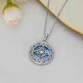 wholesale 925 Sterling Silver Round Celtic Knot Abalone Shell Star Pendant Necklace for Women-0-3