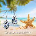 wholesale 925 Sterling Silver Metal Boho Dangle Earrings with Abalone Shell and Starfish Design-0-4
