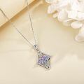 wholesale 925 Sterling Silver Purple Luna Moth Crescent Moon Pendant Necklace For Women-0-2
