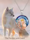 TOUPOP Sterling Silver Crystal Fox Pendant Necklace For Women-0-1