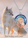 TOUPOP Sterling Silver Crystal Fox Pendant Necklace For Women-0-1