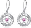 wholesale Sterling Silver Simulated Abalone Celtic Knot Dangle Earrings-0-6