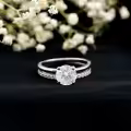 TOUPOP Sterling Silver Moissanite Women's Wedding Ring Set With Engraving-0-1