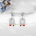 wholesale 925 Sterling Silver Rainbow Pencil Stud Earrings - Unique Gift for Women-0-3