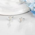 wholesale 925 Sterling Silver Black Enamel Cross Stud Earrings-0-13