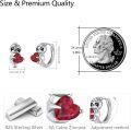 wholesale 925 Sterling Silver Red Heart Sloth Huggie Hoop Earrings for Women and Teenage Girls-0-5