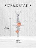 wholesale 925 Sterling Silver Rose Gold Plated Flower Cross Pendant Necklace for Women-0-3